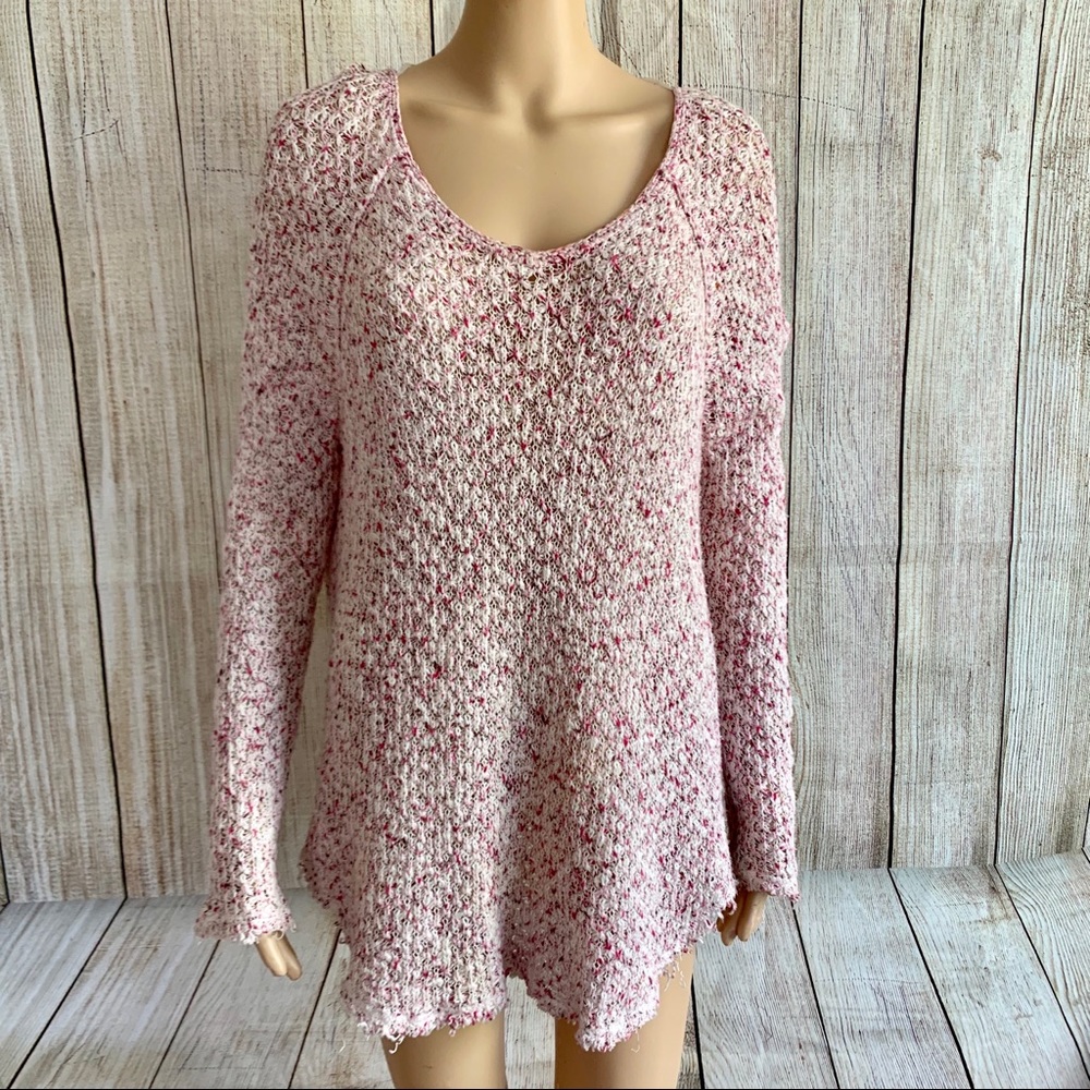 Free People knit oversized crew neck sweater XS